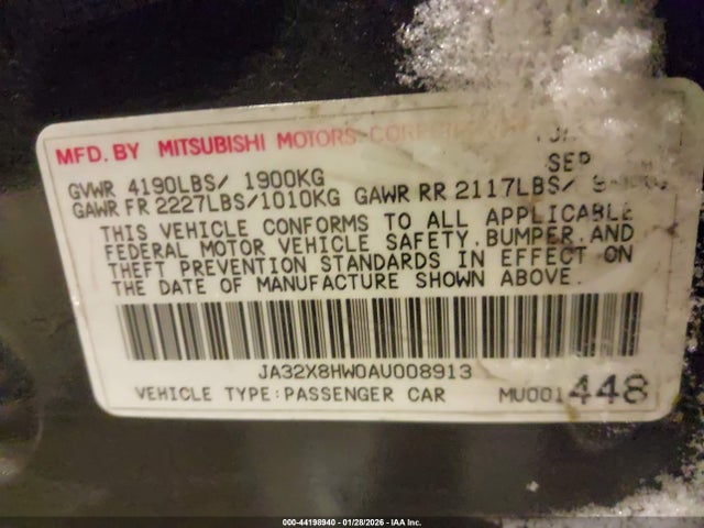 2010 MITSUBISHI LANCER SPORTBACK JA32X8HW0AU008913 Photo 8