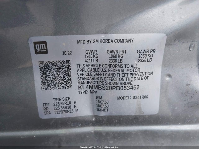 2023 Buick Encore Gx Preferred მანქანა იყიდება აუქციონზე, vin: KL4MMBS20PB053452, აუქციონის ნომერი: 44198973