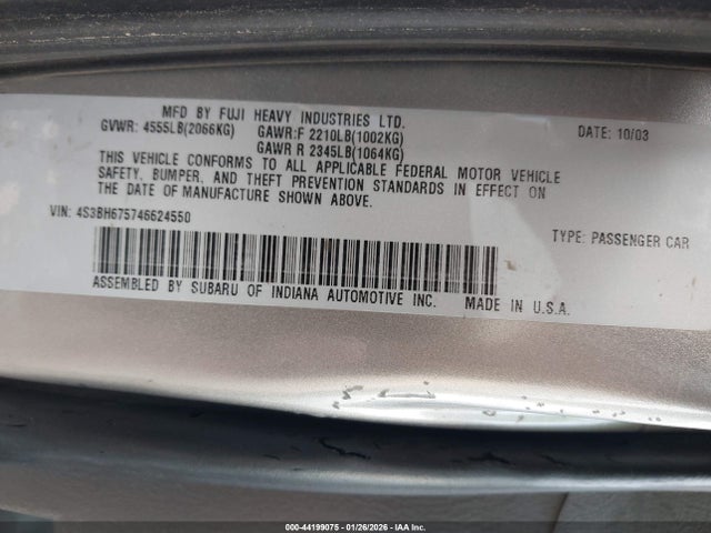 2004 SUBARU OUTBACK 4S3BH675746624550 Photo 8