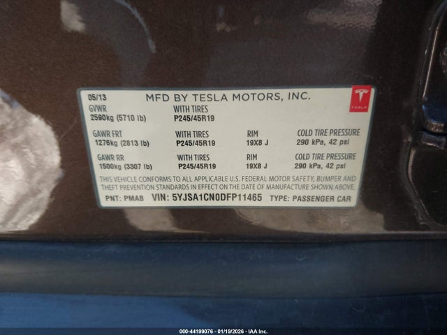 2013 TESLA MODEL S 5YJSA1CN0DFP11465 Photo 8