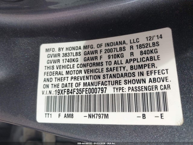 2015 HONDA CIVIC HYBRID 19XFB4F35FE000797 Photo 8