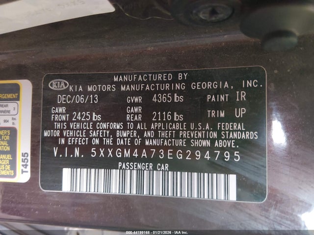 5XXGM4A73EG294795 KIA Optima Lx