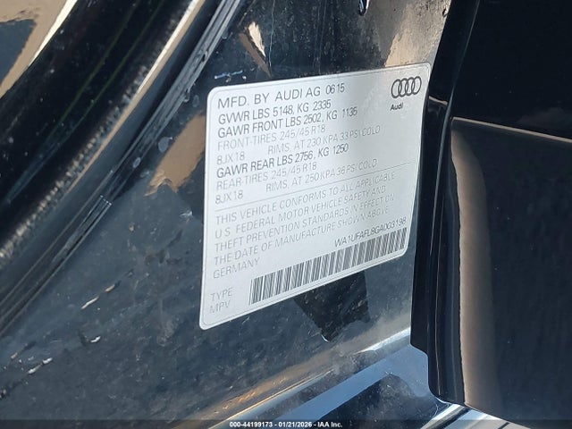 2016 AUDI ALLROAD WA1UFAFL8GA003198 Photo 8