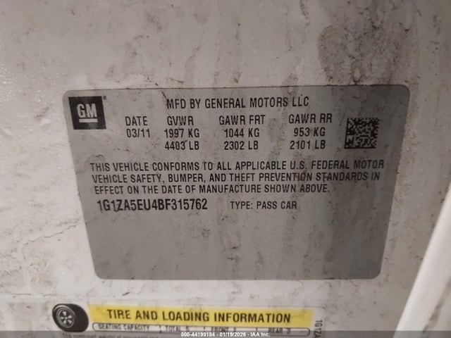 2011 CHEVROLET MALIBU 1G1ZA5EU4BF315762 Photo 8