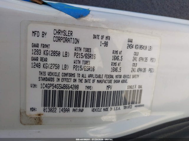 1998 CHRYSLER TOWN & COUNTRY 1C4GP54G5WB664208 Photo 8