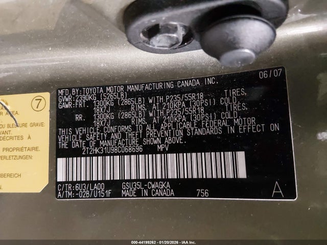 2008 LEXUS RX 350 2T2HK31U98C068696 Photo 8