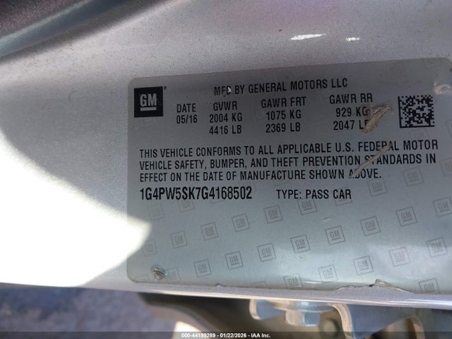 1G4PW5SK7G4168502 Buick Verano Sport Touring Group