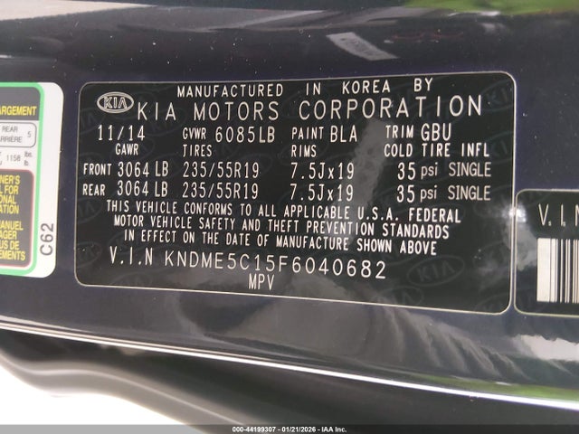 KNDME5C15F6040682 KIA Sedona Sx Luxury