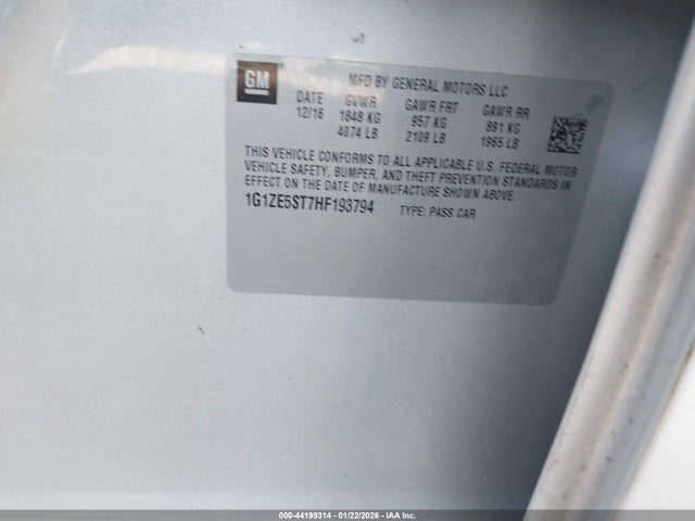 2017 CHEVROLET MALIBU 1G1ZE5ST7HF193794 Photo 8