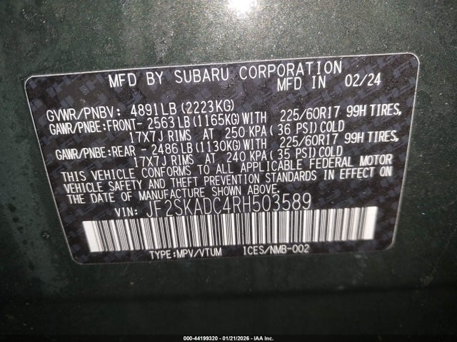 2024 SUBARU FORESTER JF2SKADC4RH503589 Photo 8