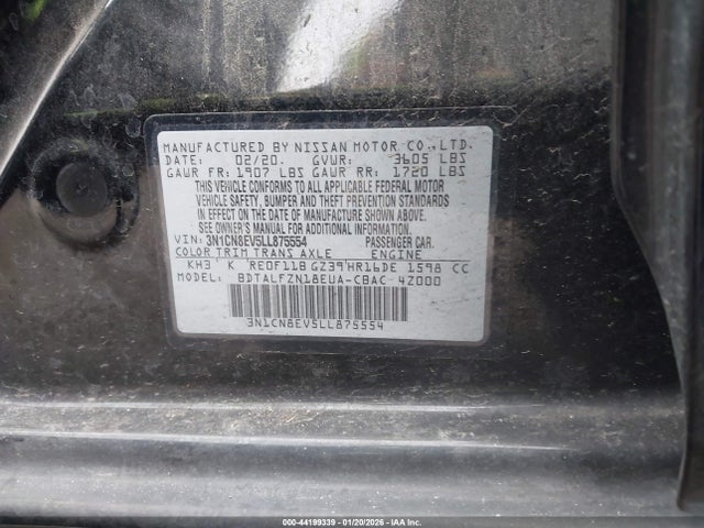 Nissan Versa Sv Xtronic Cvt 2020 3N1CN8EV5LL875554 Image 9