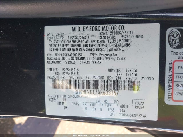 2010 LINCOLN MKZ 3LNHL2GC7AR603157 Photo 8