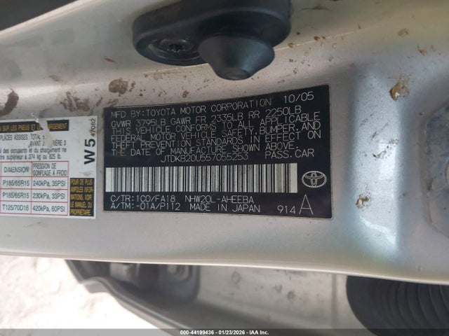 2005 TOYOTA PRIUS JTDKB20U557055253 Photo 8