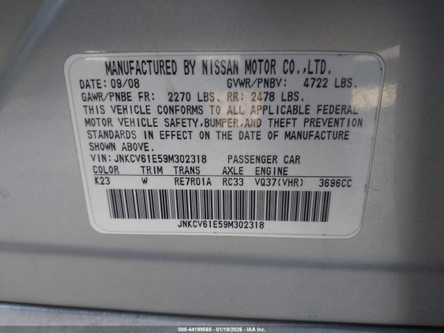 2009 INFINITI G37 JNKCV61E59M302318 Photo 8