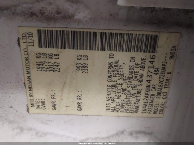 2011 NISSAN ALTIMA 1N4AL2APXBN437146 Photo 8