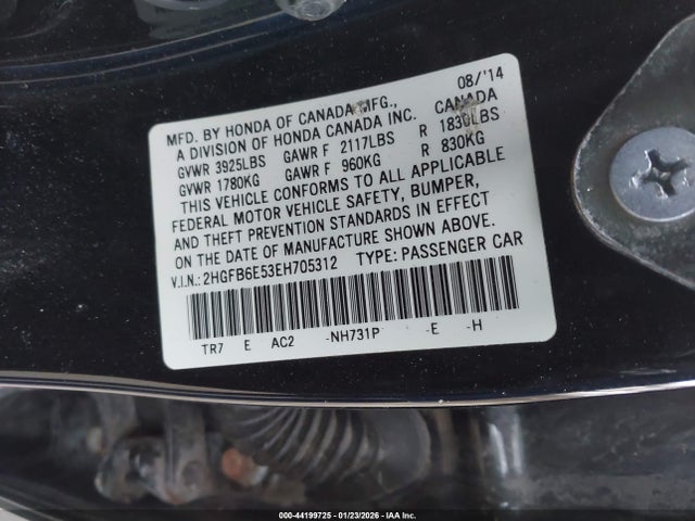 2HGFB6E53EH705312 Honda CIVIC SI