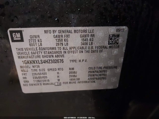 1GKKNXLS4HZ302676 GMC Acadia Denali
