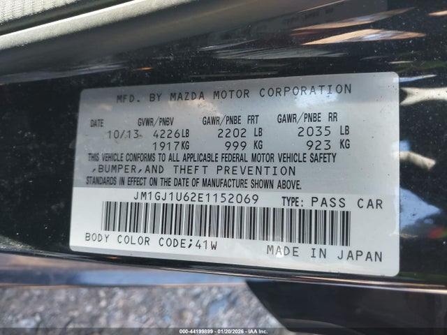 2014 Mazda Mazda6 I Sport მანქანა იყიდება აუქციონზე, vin: JM1GJ1U62E1152069, აუქციონის ნომერი: 44199899