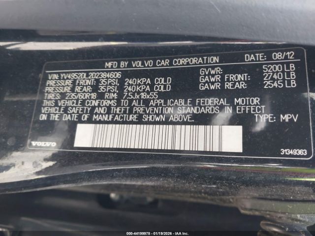 2013 VOLVO XC60 YV4952DL2D2384606 Photo 8