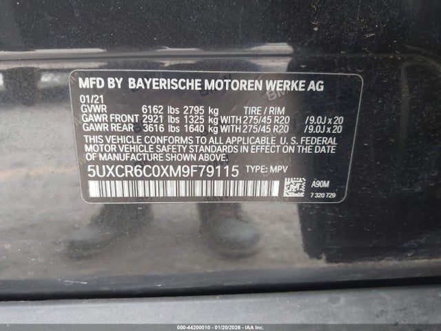 2021 BMW X5 5UXCR6C0XM9F79115 Photo 8
