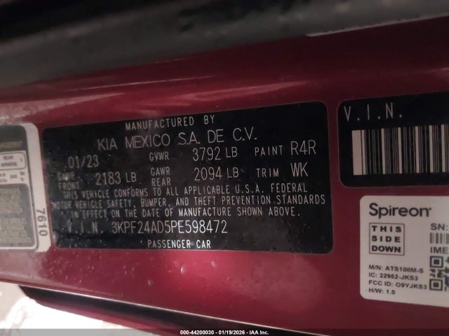 KIA Forte Lxs 2023 3KPF24AD5PE598472 Image 9
