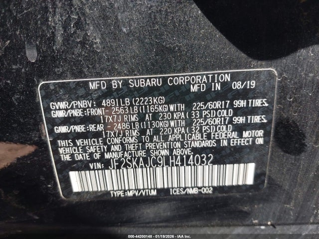 JF2SKAJC9LH414032 Subaru Forester Premium