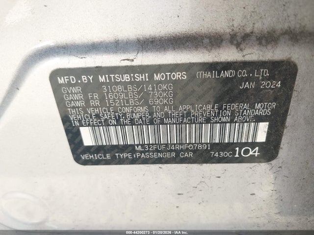2024 MITSUBISHI MIRAGE G4 ML32FUFJ4RHF07891 Photo 8
