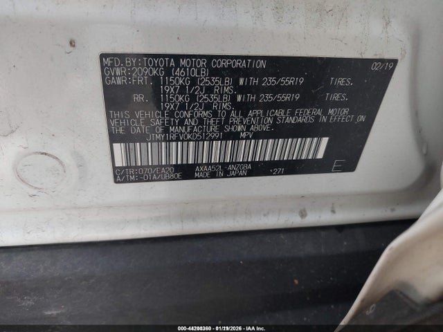 JTMY1RFV0KD512991 Toyota Rav4 Limited