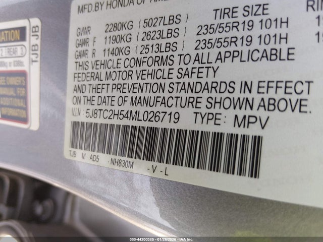 Продаж на аукціоні авто 2021 Acura Rdx Technology Package, vin: 5J8TC2H54ML026719, номер лоту: 44200385