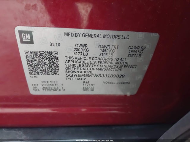 5GAERBKW3JJ189829 Buick Enclave Essence