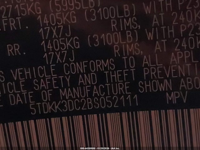 2011 TOYOTA SIENNA 5TDKK3DC2BS052111 Photo 8