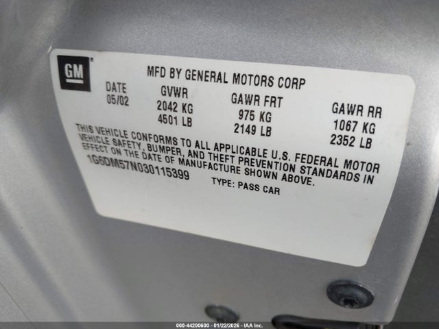 2003 CADILLAC CTS 1G6DM57N030115399 Photo 8