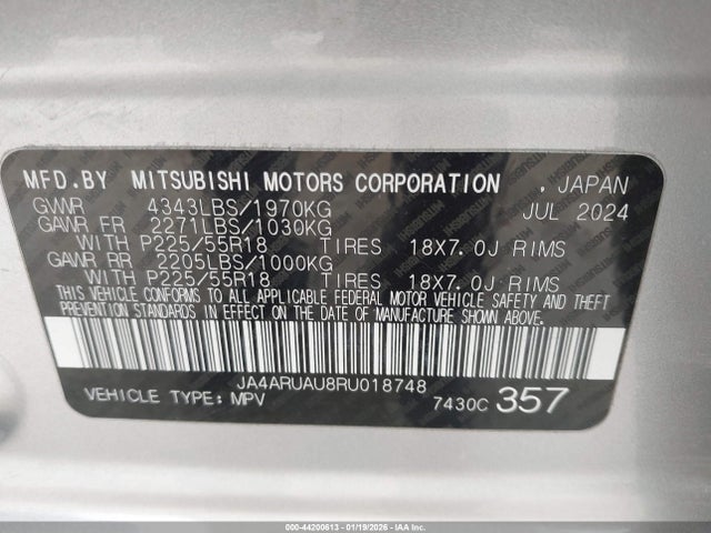 2024 MITSUBISHI OUTLANDER SPORT JA4ARUAU8RU018748 Photo 8