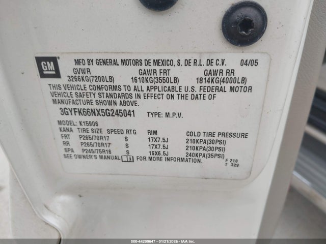 2005 CADILLAC ESCALADE ESV 3GYFK66NX5G245041 Photo 8