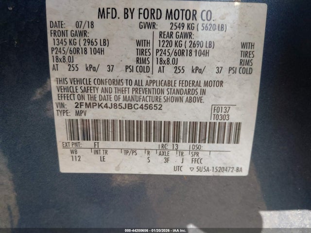 2018 FORD EDGE 2FMPK4J85JBC45652 Photo 8