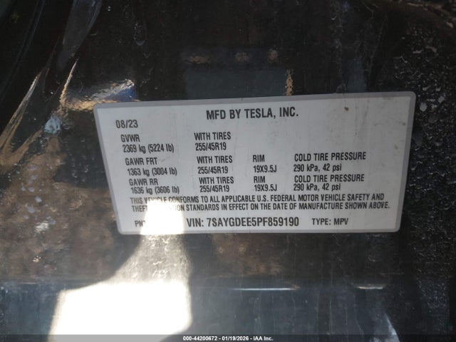 2023 TESLA MODEL Y 7SAYGDEE5PF859190 Photo 8