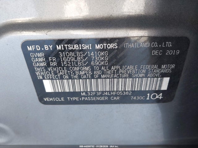 2020 MITSUBISHI MIRAGE G4 ML32F3FJ4LHF05382 Photo 8
