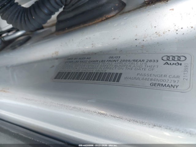 2004 AUDI A8 L WAUML44E84N002297 Photo 8