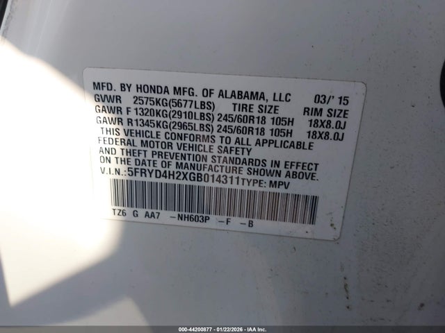2016 ACURA MDX 5FRYD4H2XGB014311 Photo 8