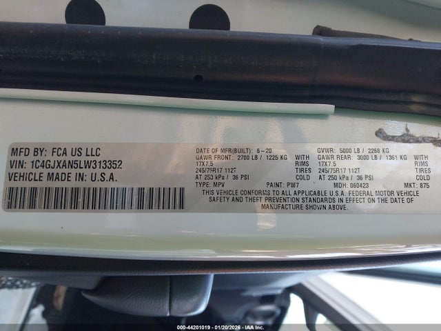 2020 JEEP WRANGLER 1C4GJXAN5LW313352 Photo 8