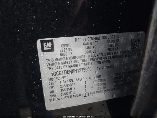 1GCGTDEN8H1275560 Chevrolet Colorado Z71