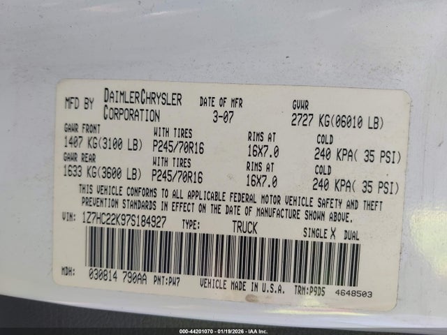 2007 MITSUBISHI RAIDER 1Z7HC22K97S184927 Photo 8