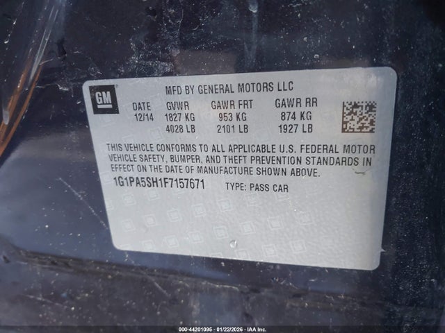 1G1PA5SH1F7157671 Chevrolet Cruze Ls Auto