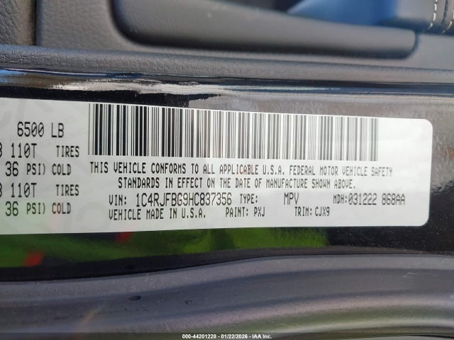 1C4RJFBG9HC837356 Jeep Grand Cherokee Limited 4x4