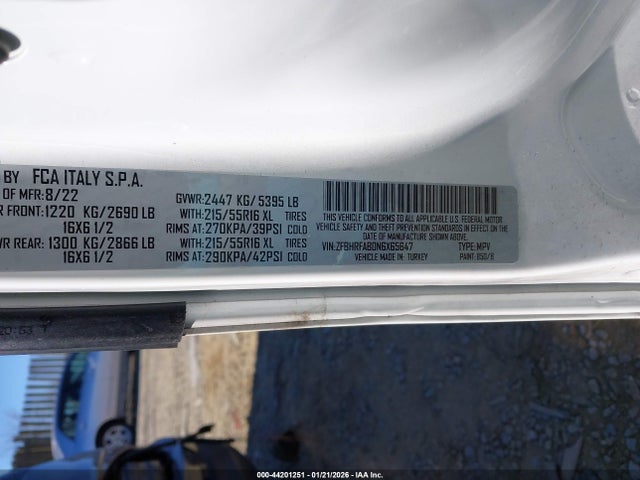 Aukcja sprzedaży 2022 Ram Promaster City Cargo Van, vin: ZFBHRFAB0N6X65647, numer aukcji: 44201251