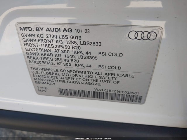 WA1K2BFZ9RP028561 Audi Q4 E-tron Premium 50 Quattro