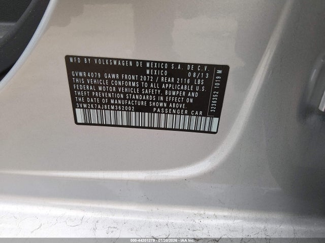 Volkswagen Jetta 2.0l S 2014 3VW2K7AJ8EM362002 Image 9