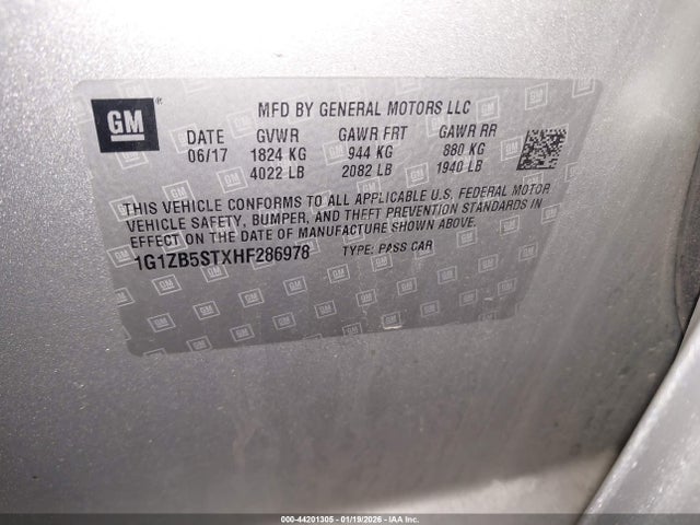 1G1ZB5STXHF286978 Chevrolet MALIBU LS
