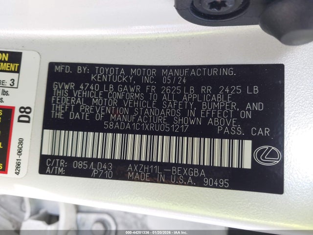 2024 LEXUS ES 300H 58ADA1C1XRU051217 Photo 8