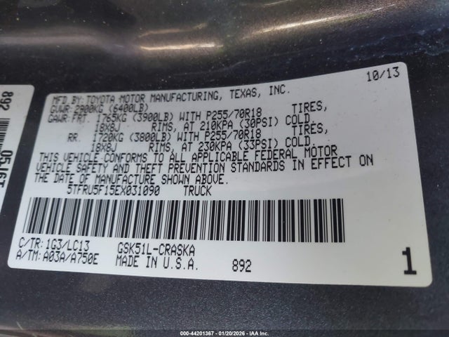 2014 TOYOTA TUNDRA 5TFRU5F15EX031090 Photo 8